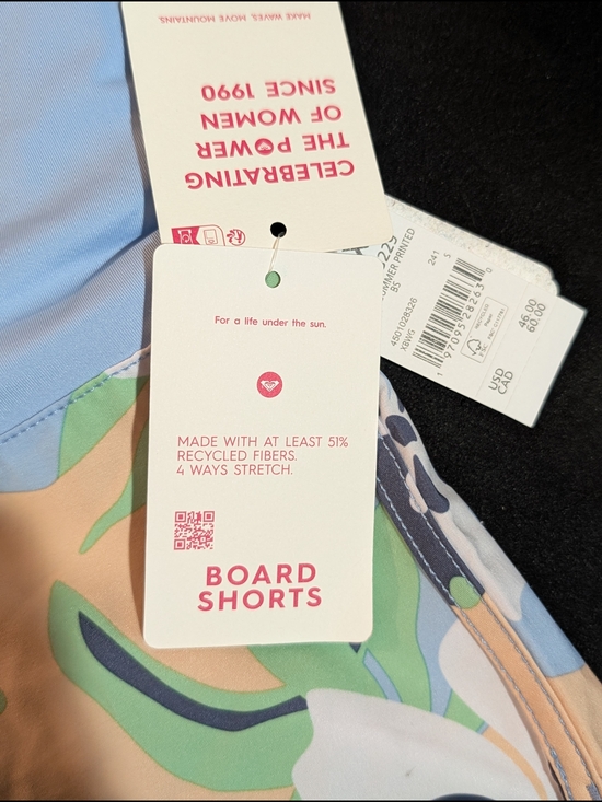 ROXY Blue Floral Board Shorts Women's Size S NWT - Picture 9 of 10